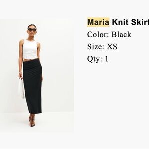 Reformation Maria Black Knit Skirt
